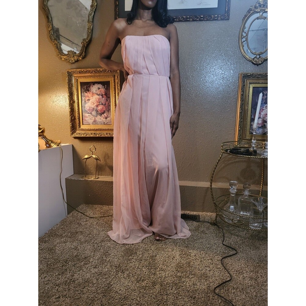 Dress Collection Womens  Size 8 Pink Chiffon Strapless Evening Dress Gown Formal